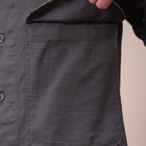 Men's Charcoal Regular Fit Solid Overshirt