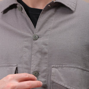 Men's Grey Regular Fit Solid Overshirt