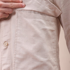 Men's Khaki Regular Fit Solid Overshirt