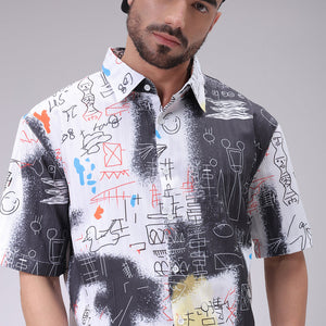 Men's White Boxy Fit Kidult Shirt