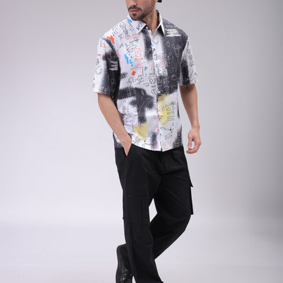 Men's White Boxy Fit Kidult Shirt