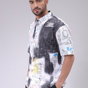 Men's White Boxy Fit Kidult Shirt