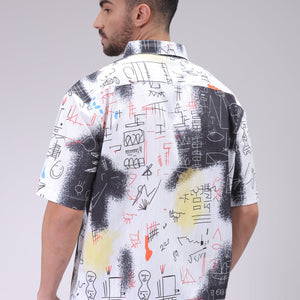 Men's White Boxy Fit Kidult Shirt