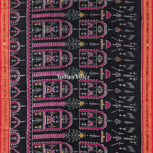 Black Tribal Odisha Ikat Khandua Silk Saree