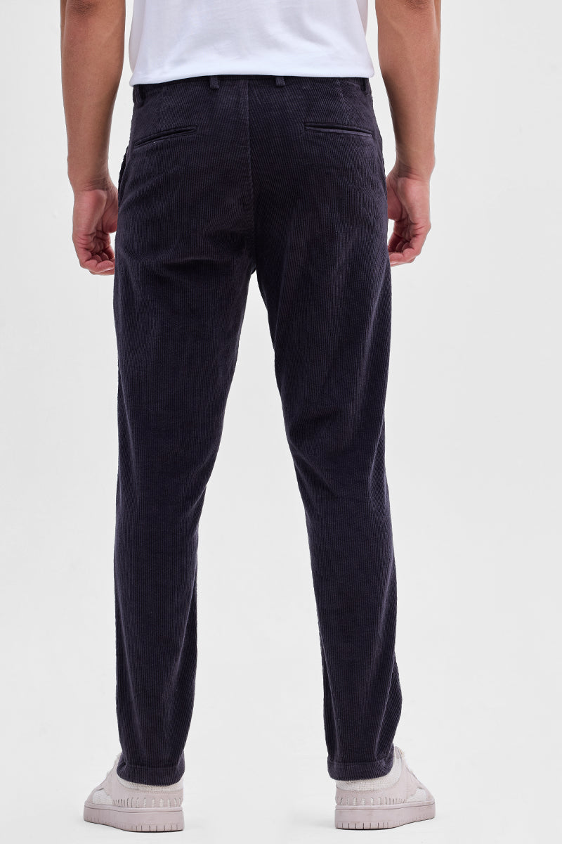 Black Corduroy Slim Fit Trousers
