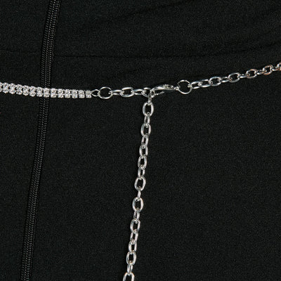 Chic Glamour Rhinestone Teardrop Chain Belt