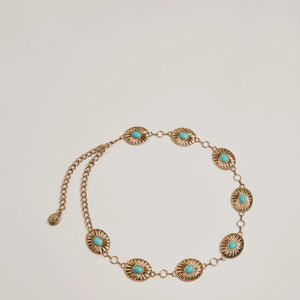 Western Glam Concho Chain Stone Belt