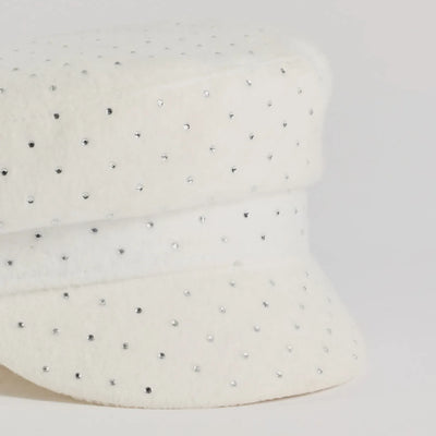 Glam Aura Rhinestone Cabby Hat