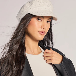 Glam Aura Rhinestone Cabby Hat