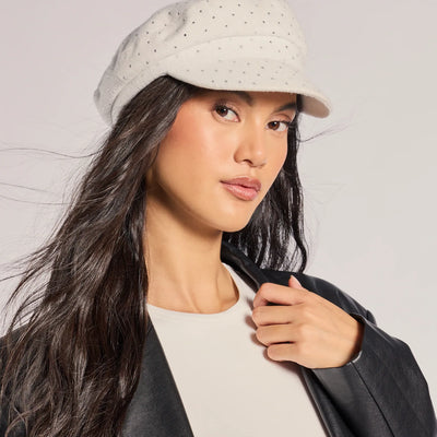 Glam Aura Rhinestone Cabby Hat