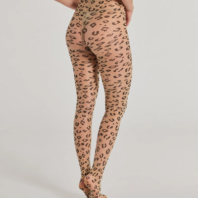 Fierce And Sultry Flocked Leopard Sheer Tights