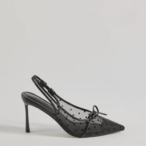 Adorably Chic Polka Dot Slingback Stiletto Heels