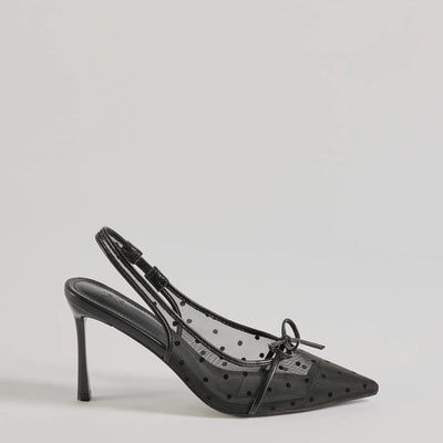 Adorably Chic Polka Dot Slingback Stiletto Heels
