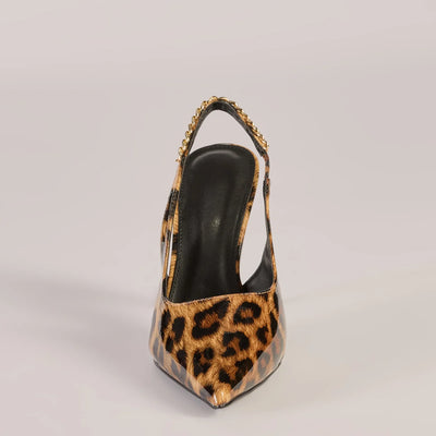 Wild Glam Leopard Print Slingback Pumps