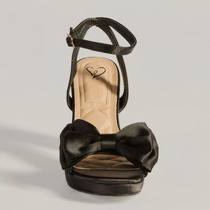 Icon Era Satin Bow Strap Platform Heels