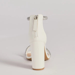 Glam Moves Rhinestone Strap Block Heels