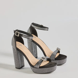 Endless Glow Rhinestone Platform Heels