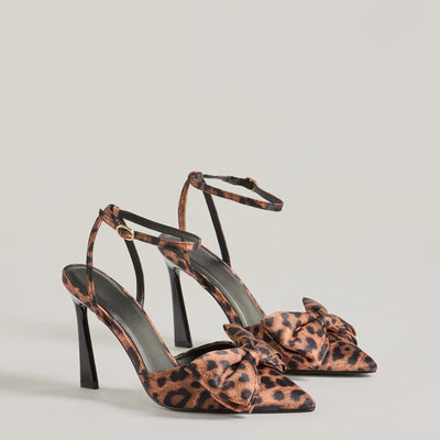 Sassy Strut Leopard Print Bow Stiletto Heels