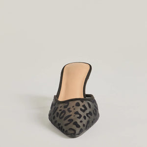 Fierce Moment Leopard Print Kitten Heeled Mules