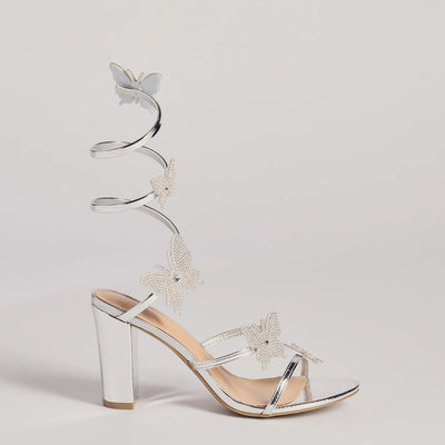 Flutter And Shine Spiral Block Heels