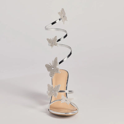 Flutter And Shine Spiral Block Heels