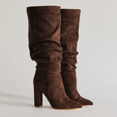 Runway Ready Under-The-Knee Scrunch Boots