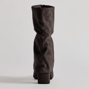 Fab Faux Suede Fold-Over Mid-Calf Boots