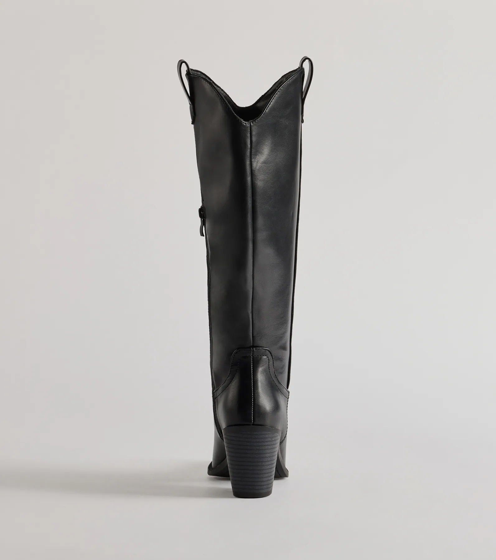 Western Sleek Knee-High Block Heel Boots
