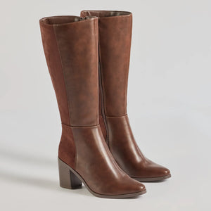 Slay The Scene Under-The-Knee Block Heel Boots
