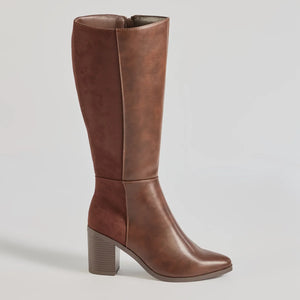 Slay The Scene Under-The-Knee Block Heel Boots