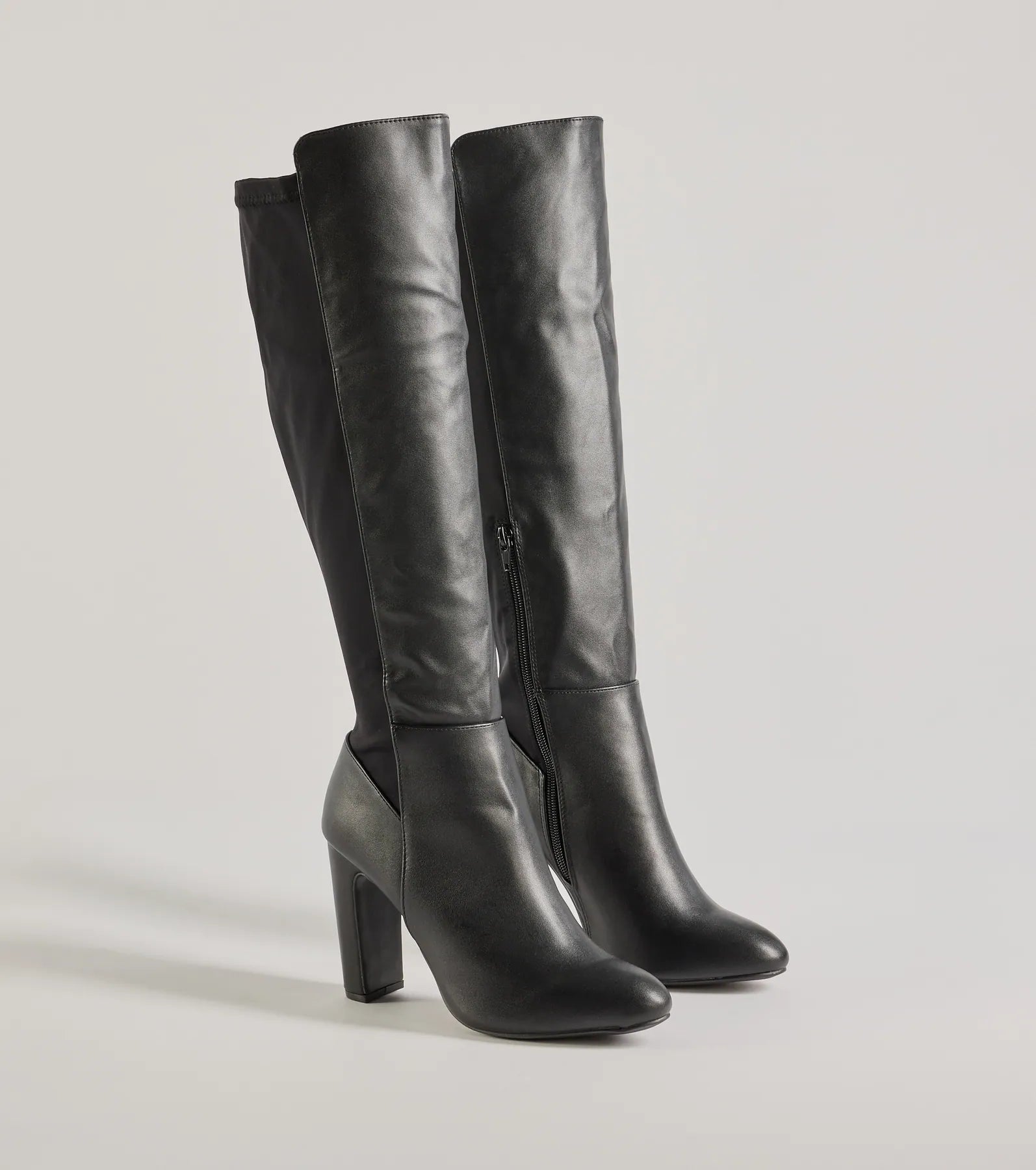 Looking Sleek Under-The-Knee Block Heel Boots