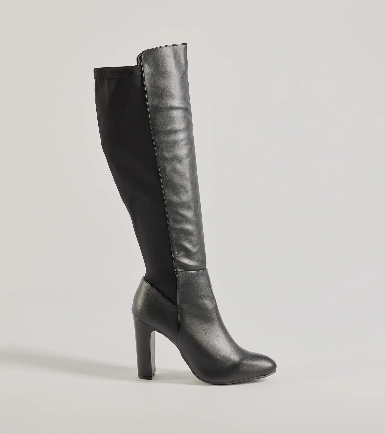 Looking Sleek Under-The-Knee Block Heel Boots