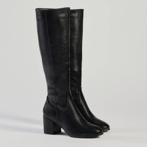 Chic Strides Faux Leather Under-The-Knee Boots