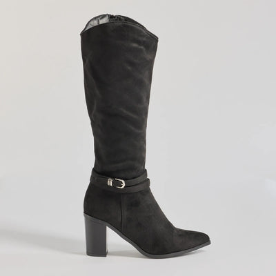 Fab Slay Buckle Strap Under-The-Knee Boots