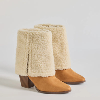 Cozy Vibes Faux Sherpa Foldover Booties