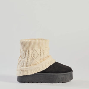 Cozy Vibes Cable Knit Platform Slippers
