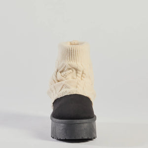 Cozy Vibes Cable Knit Platform Slippers