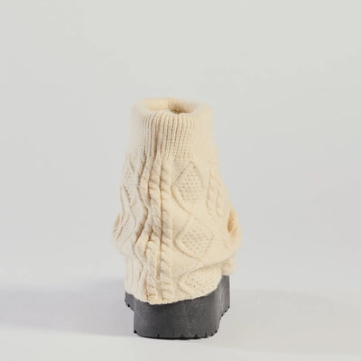 Cozy Vibes Cable Knit Platform Slippers