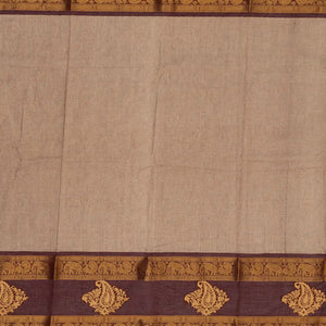 Dusty Pink Handloom Chettinad Cotton Saree With Zari Checks