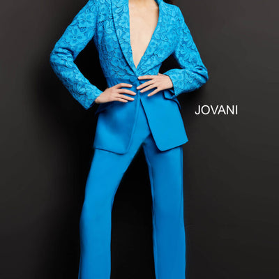 Jovani 07551 Long Two Piece Lace Formal Pant Suit