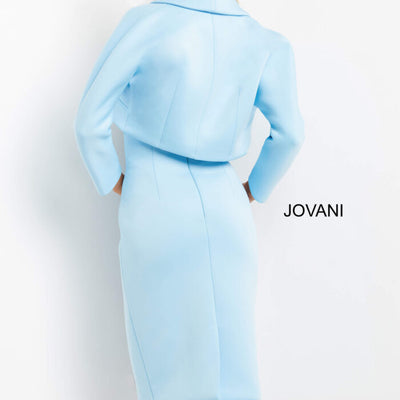 Jovani 07556 Fitted Knee Length Evening Pleated Formal Dress