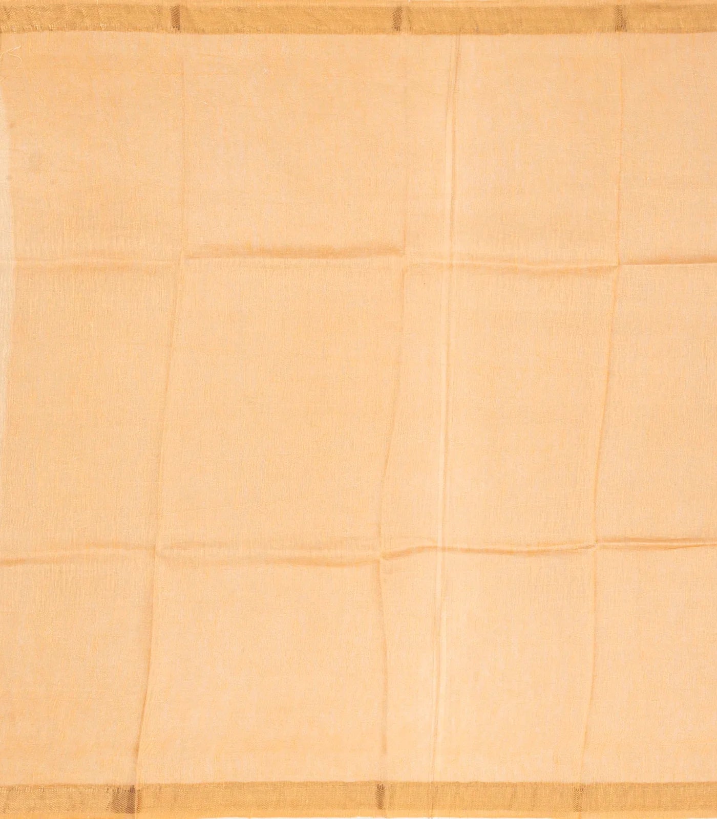 Sandal Handwoven Linen Saree Printed With Floral Motifs