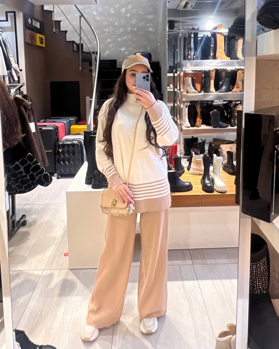 Ariana Striped Premium Winter Coord Set - Tracksuit