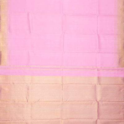 Baby Pink Handloom Kanchipuram Silk Saree With Comb tooth Border