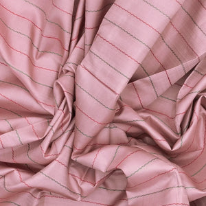 Lavender Handloom Kanchipuram Korvai Silk Saree With Beldari Stripes