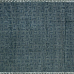 Navy Blue Woven Jaipur Cotton Saree With Printed Floral Motifs