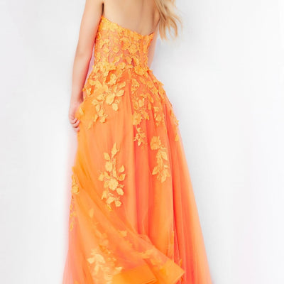Embroidered Strapless A-line Gown by Jovani 07901
