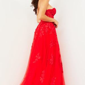 Embroidered Strapless A-line Gown by Jovani 07901