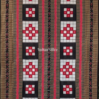 Black White Odisha Ikat Pasapali Bichitrapuri Silk Saree