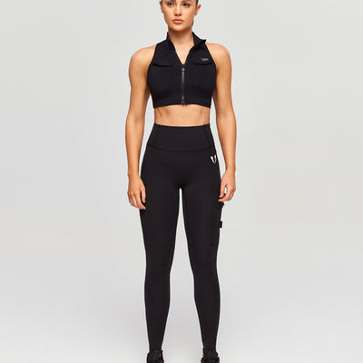 Cargo Fitness Leggings Plus - Black